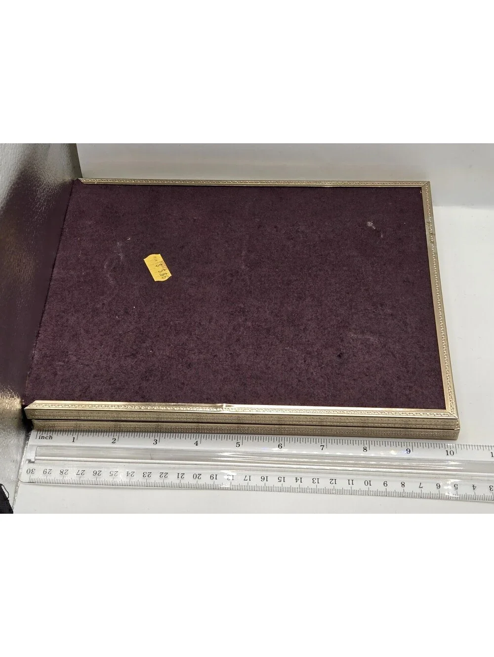 Vintage Gold Tone Metal Double 8x10 Picture Frame Bi Fold Hinged MCM Desktop